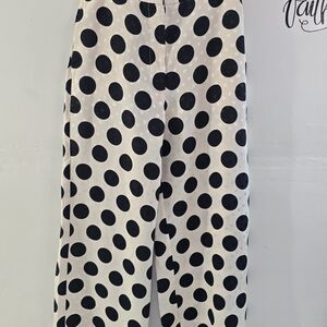 ZARA Polka Dot Wide Leg Pants - Black on White